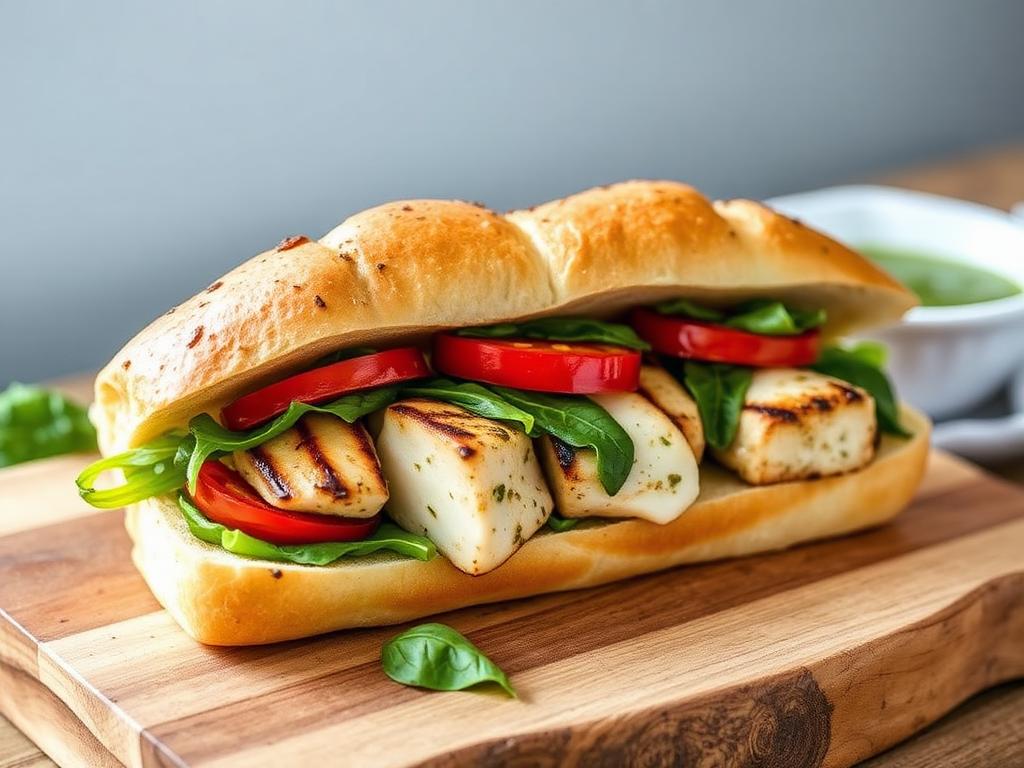 Pesto Chicken Ciabatta sub sandwich